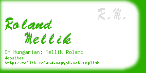 roland mellik business card
